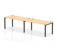 Impulse Bench Single Row 2 Person 1600 Black Frame Office Bench Desk Maple