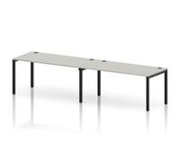 Impulse Bench Single Row 2 Person 1600 Black Frame Office Bench Desk Dove Grey