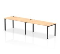 Impulse Bench Single Row 2 Person 1600 Black Frame Office Bench Desk Maple