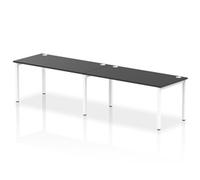 Impulse Bench Single Row 2 Person 1600mm White Frame Office Bench Desk Black