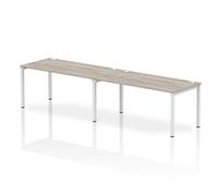 Impulse Bench Single Row 2 Person 1600 White Frame Bench Desk Grey Oak