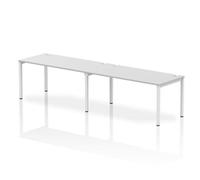Impulse Bench Single Row 2 Person 1600 White Frame Bench Desk White