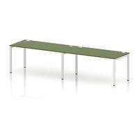 Impulse Bench Single Row 2 Person 1600 White Frame Office Bench Desk Moss Green
