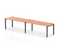 Impulse Bench Single Row 2 Person 1800 Black Frame Bench Desk Beech