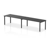 Impulse Bench Single Row 2 Person 1800mm Black Frame Office Bench Desk Black
