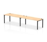 Impulse Bench Single Row 2 Person 1800 Black Frame Bench Desk Maple