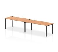 Impulse Bench Single Row 2 Person 1800 Black Frame Bench Desk Oak