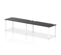 Impulse Bench Single Row 2 Person 1800 White Frame Bench Desk Black