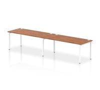 Impulse Bench Single Row 2 Person 1800 White Frame Bench Desk Walnut