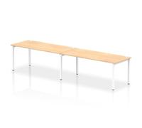 Impulse Bench Single Row 2 Person 1800 White Frame Office Bench Desk Maple