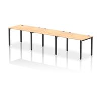Impulse Bench Single Row 3 Person 1200 Black Frame Bench Desk Maple
