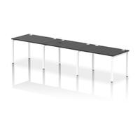 Impulse Bench Single Row 3 Person 1200 White Frame Office Bench Desk Black
