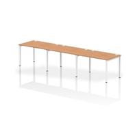 Impulse Bench Single Row 3 Person 1200 White Frame Bench Desk Oak