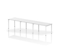 Impulse Bench Single Row 3 Person 1200 White Frame Bench Desk White
