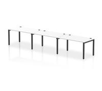 Impulse Bench Single Row 3 Person 1400 Black Frame Bench Desk White