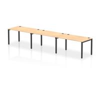 Impulse Bench Single Row 3 Person 1400 Black Frame Office Bench Desk Maple