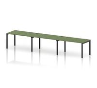 Impulse Bench Single Row 3 Person 1400 Black Frame Office Bench Desk Moss Green