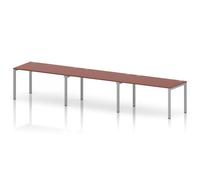 Impulse Bench Single Row 3 Person 1400 Silver Frame Office Bench Desk Brick Red