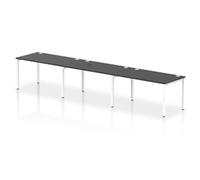 Impulse Bench Single Row 3 Person 1400mm White Frame Office Bench Desk Black