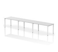 Impulse Bench Single Row 3 Person 1400 White Frame Bench Desk White