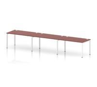 Impulse Bench Single Row 3 Person 1400 White Frame Office Bench Desk Brick Red