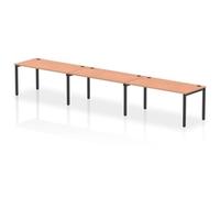 Impulse Bench Single Row 3 Person 1600 Black Frame Bench Desk Beech