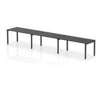 Impulse Bench Single Row 3 Person 1600mm Black Frame Office Bench Desk Black