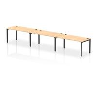 Impulse Bench Single Row 3 Person 1600 Black Frame Bench Desk Maple