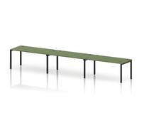 Impulse Bench Single Row 3 Person 1600 Black Frame Office Bench Desk Moss Green