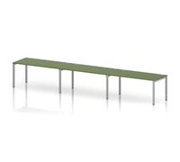 Impulse Bench Single Row 3 Person 1600 Silver Frame Office Bench Desk Moss Green