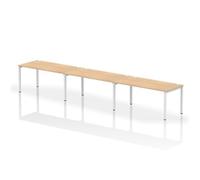 Impulse Bench Single Row 3 Person 1600 White Frame Bench Desk Maple