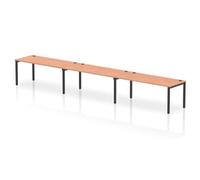 Impulse Bench Single Row 3 Person 1800 Black Frame Bench Desk Beech