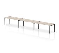Impulse Bench Single Row 3 Person 1800 Black Frame Bench Desk Grey Oak