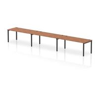 Impulse Bench Single Row 3 Person 1800 Black Frame Bench Desk Walnut