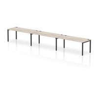 Impulse Bench Single Row 3 Person 1800 Black Frame Office Bench Desk Grey Oak