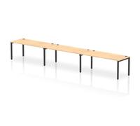 Impulse Bench Single Row 3 Person 1800 Black Frame Office Bench Desk Maple
