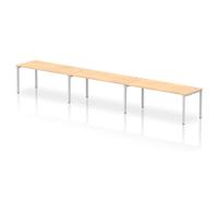 Impulse Bench Single Row 3 Person 1800 Silver Frame Office Bench Desk Maple