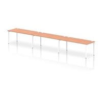 Impulse Bench Single Row 3 Person 1800 White Frame Bench Desk Beech