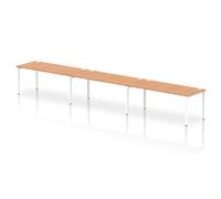 Impulse Bench Bench Single Row 3 Person 1800 White Frame Office Bench Desk Oak