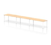 Impulse Bench Single Row 3 Person 1800 White Frame Office Bench Desk Maple