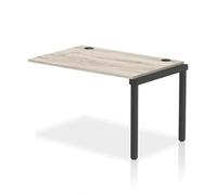 Impulse Bench Single Row Ext Kit 1200 Black Frame Bench Desk Grey Oak
