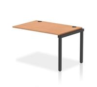 Impulse Bench Single Row Ext Kit 1200 Black Frame Bench Desk Oak