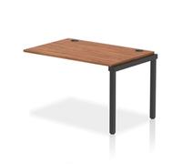 Impulse Bench Single Row Ext Kit 1200 Black Frame Bench Desk Walnut