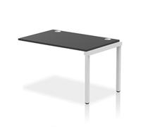 Impulse Bench Single Row EXT Kit 1200mm Silver Frame Office Bench Desk Black