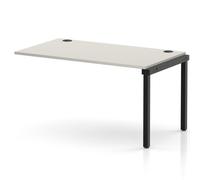 Impulse Bench Single Row Ext Kit 1400 Black Frame Office Bench Desk Dove Grey