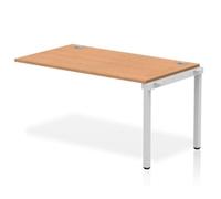 Impulse Bench Single Row Ext Kit 1400 Silver Frame Bench Desk Oak