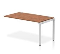 Impulse Bench Bench Single Row EXT Kit 1400 Silver Frame Office Bench Desk Walnu