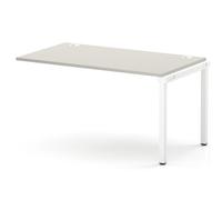 Impulse Bench Single Row Ext Kit 1400 White Frame Office Bench Desk Dove Grey