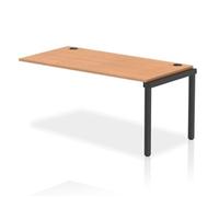 Impulse Bench Single Row Ext Kit 1600 Black Frame Bench Desk Oak