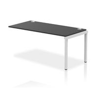 Impulse Bench Single Row EXT Kit 1600mm Silver Frame Office Bench Desk Black